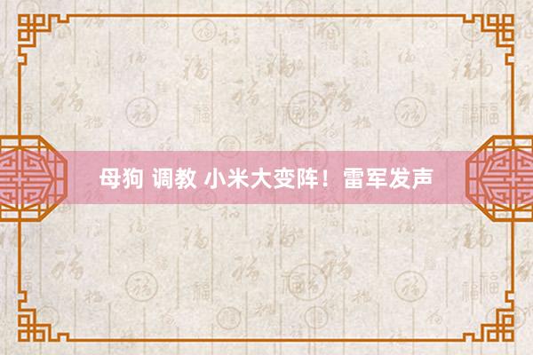母狗 调教 小米大变阵！雷军发声