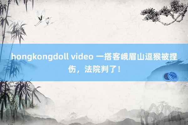 hongkongdoll video 一搭客峨眉山逗猴被捏伤,法院判了!