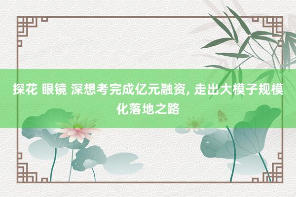 探花 眼镜 深想考完成亿元融资， 走出大模子规模化落地之路