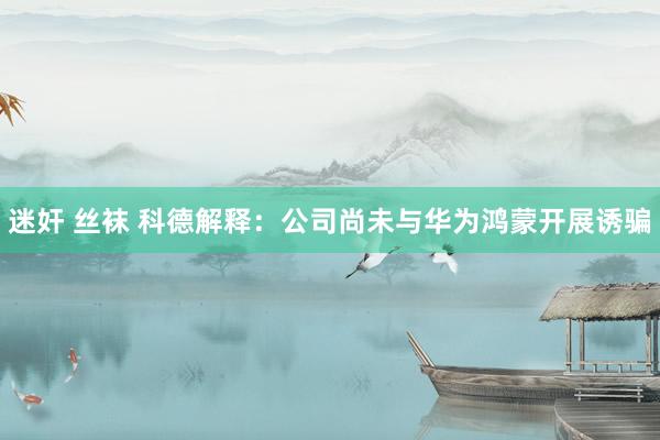 迷奸 丝袜 科德解释:公司尚未与华为鸿蒙开展诱骗
