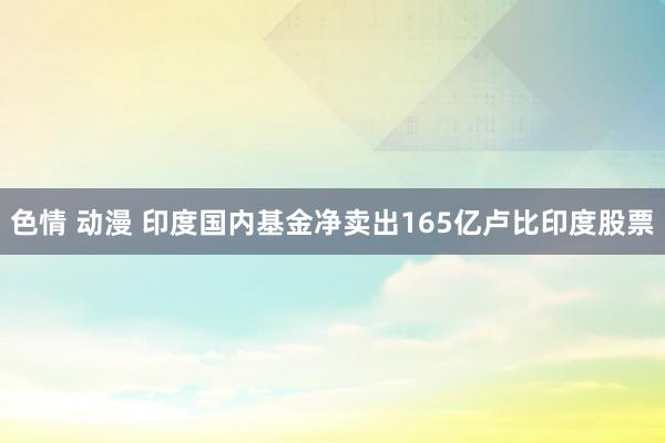 色情 动漫 印度国内基金净卖出165亿卢比印度股票