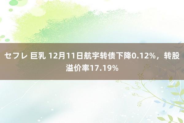 セフレ 巨乳 12月11日航宇转债下降0.12%，转股溢价率17.19%