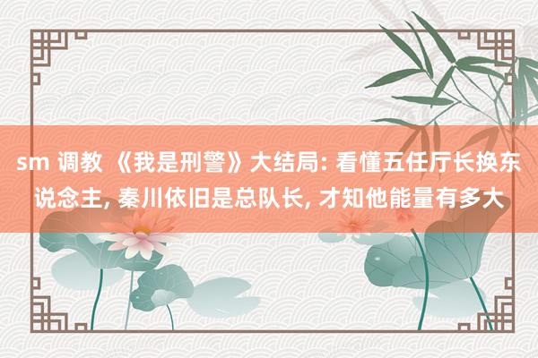 sm 调教 《我是刑警》大结局: 看懂五任厅长换东说念主， 秦川依旧是总队长， 才知他能量有多大