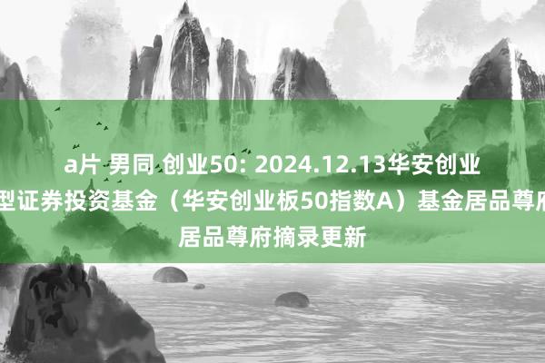 a片 男同 创业50: 2024.12.13华安创业板50指数型证券投资基金(华安创业板50指数A)基金居品尊府摘录更新