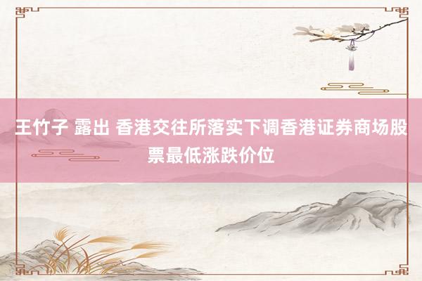 王竹子 露出 香港交往所落实下调香港证券商场股票最低涨跌价位