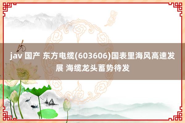 jav 国产 东方电缆(603606)国表里海风高速发展 海缆龙头蓄势待发