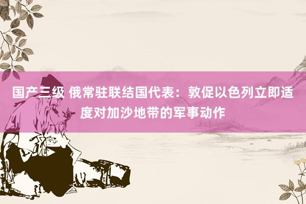 国产三级 俄常驻联结国代表:敦促以色列立即适度对加沙地带的军事动作