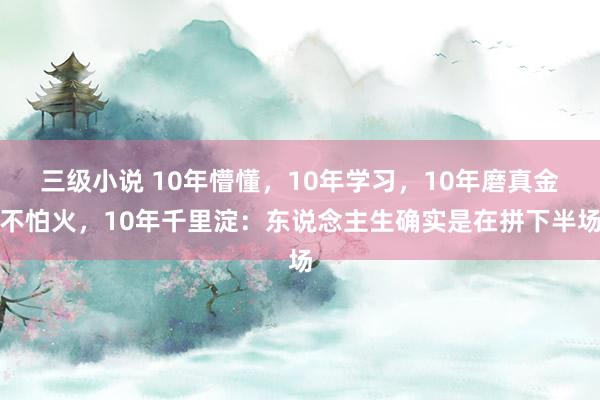 三级小说 10年懵懂，10年学习，10年磨真金不怕火，10年千里淀：东说念主生确实是在拼下半场