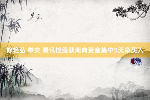 修艳弘 拳交 腾讯控股获南向资金集中5天净买入