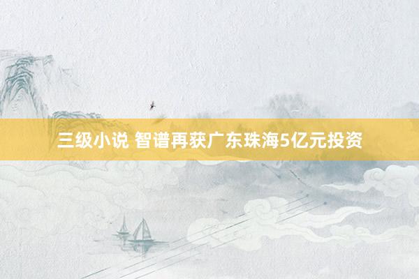 三级小说 智谱再获广东珠海5亿元投资