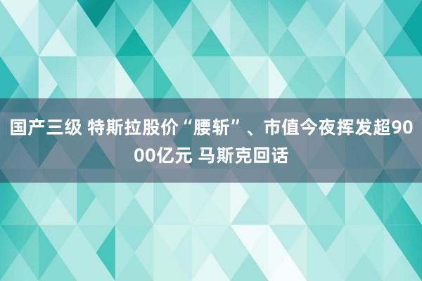 国产三级 特斯拉股价“腰斩”、市值今夜挥发超9000亿元 马斯克回话