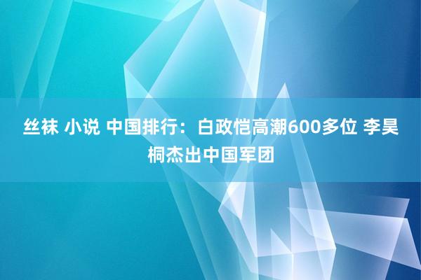 丝袜 小说 中国排行：白政恺高潮600多位 李昊桐杰出中国军团