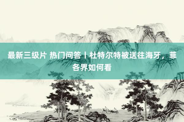 最新三级片 热门问答丨杜特尔特被送往海牙，菲各界如何看