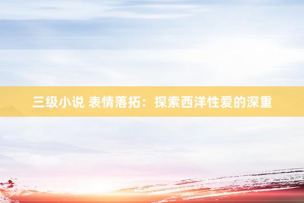 三级小说 表情落拓：探索西洋性爱的深重