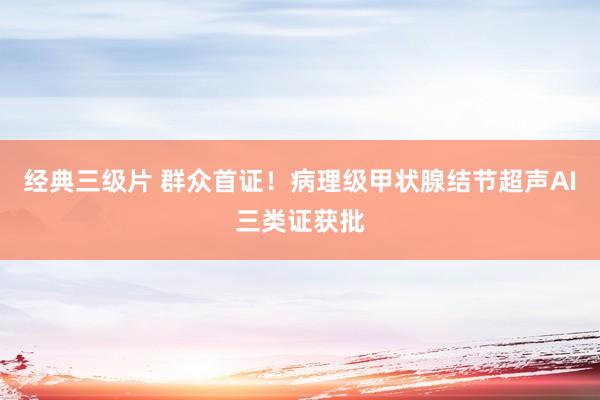 经典三级片 群众首证！病理级甲状腺结节超声AI三类证获批
