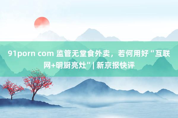 91porn com 监管无堂食外卖，若何用好“互联网+明厨亮灶”| 新京报快评