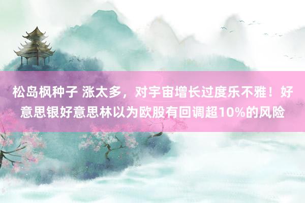 松岛枫种子 涨太多，对宇宙增长过度乐不雅！好意思银好意思林以为欧股有回调超10%的风险