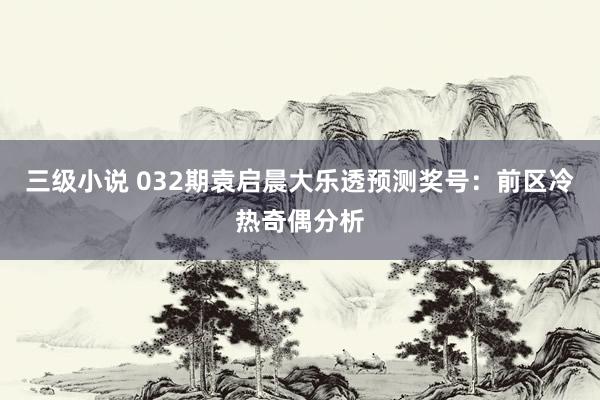 三级小说 032期袁启晨大乐透预测奖号：前区冷热奇偶分析