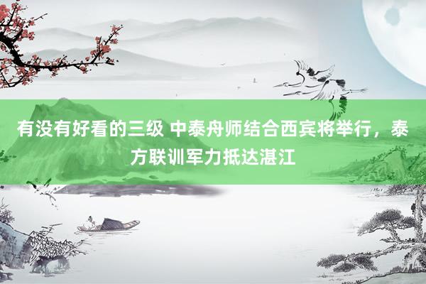 有没有好看的三级 中泰舟师结合西宾将举行，泰方联训军力抵达湛江