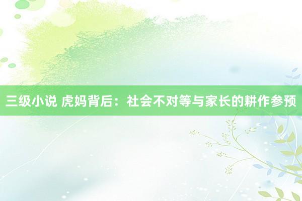 三级小说 虎妈背后：社会不对等与家长的耕作参预