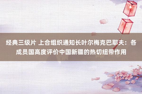 经典三级片 上合组织通知长叶尔梅克巴耶夫：各成员国高度评价中国新疆的热切纽带作用