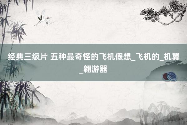 经典三级片 五种最奇怪的飞机假想_飞机的_机翼_翱游器