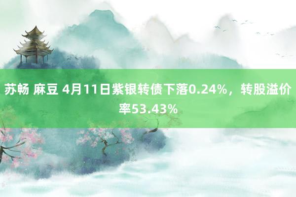苏畅 麻豆 4月11日紫银转债下落0.24%，转股溢价率53.43%