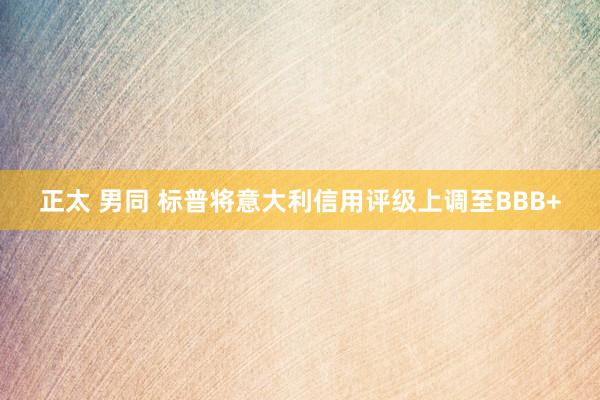 正太 男同 标普将意大利信用评级上调至BBB+