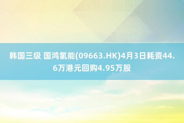 韩国三级 国鸿氢能(09663.HK)4月3日耗资44.6万港元回购4.95万股