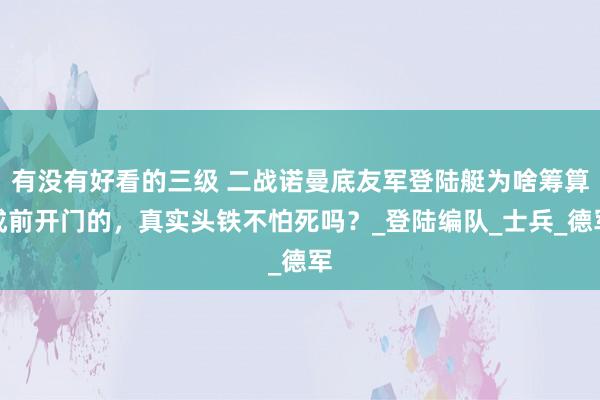 有没有好看的三级 二战诺曼底友军登陆艇为啥筹算成前开门的，真实头铁不怕死吗？_登陆编队_士兵_德军
