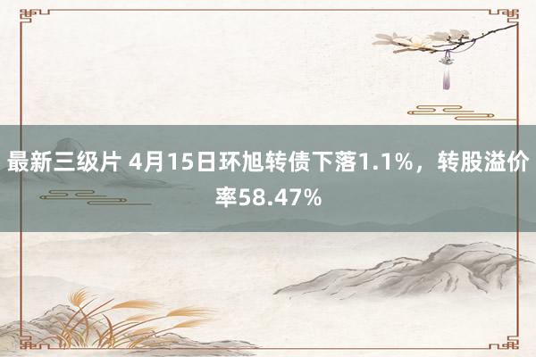 最新三级片 4月15日环旭转债下落1.1%，转股溢价率58.47%
