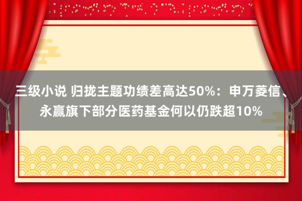 三级小说 归拢主题功绩差高达50%：申万菱信、永赢旗下部分医药基金何以仍跌超10%