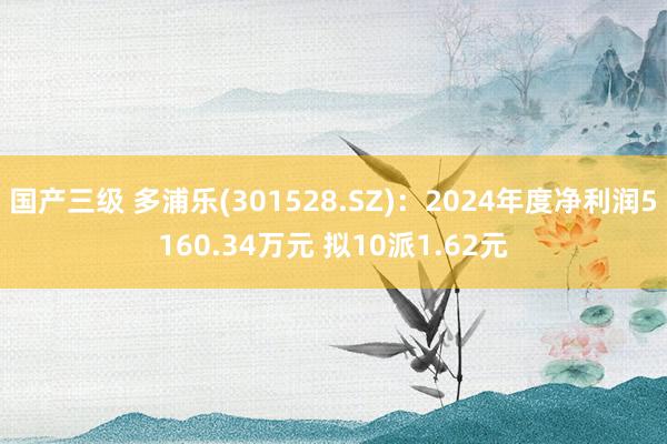 国产三级 多浦乐(301528.SZ)：2024年度净利润5160.34万元 拟10派1.62元