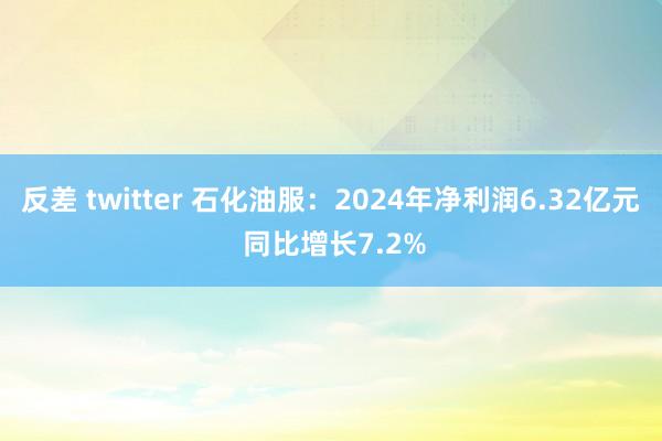 反差 twitter 石化油服：2024年净利润6.32亿元 同比增长7.2%