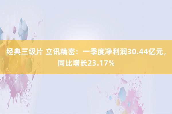 经典三级片 立讯精密：一季度净利润30.44亿元，同比增长23.17%